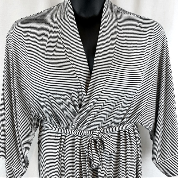 Alfani Striped jersey Robe, Size L - Picture 3 of 6